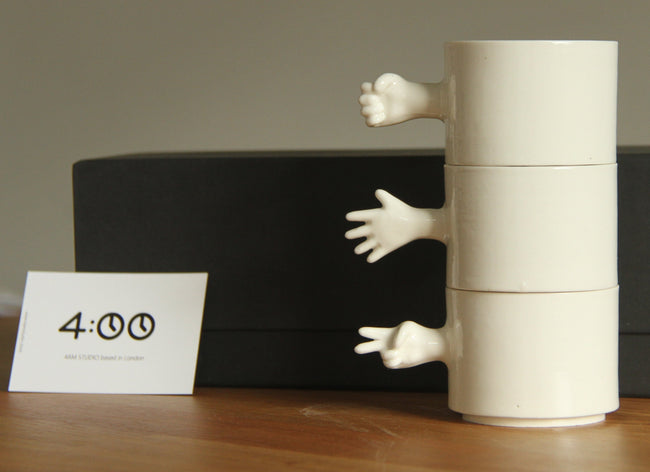 Gesture Ceramic Cups– Handmade Porcelain Coffee Cup (Rock-Paper- Scissors set)