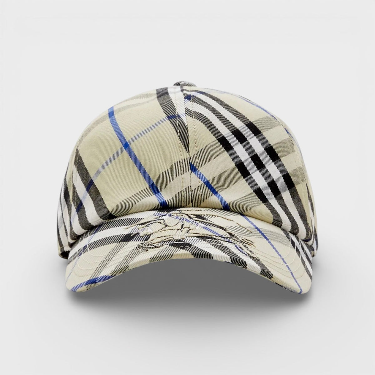 Check Baseball Cap Beige