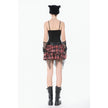 Dark in Love Punk Black and Tartan Cross Strap Nevida Top