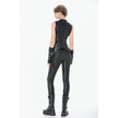 Dark in Love Punk Leather-Look Strap Detail Trousers