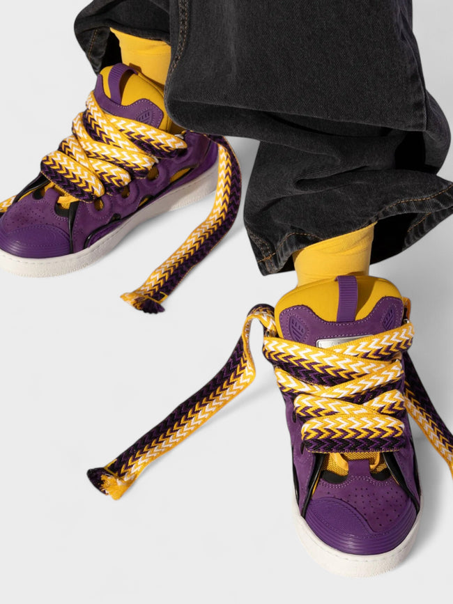 Buty sportowe Lanvin Curb fioletowo-żółte damskie