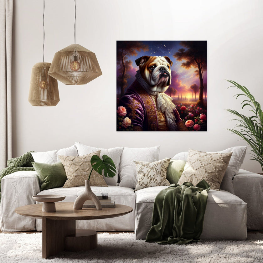 Regal Bulldog Twilight Canvas