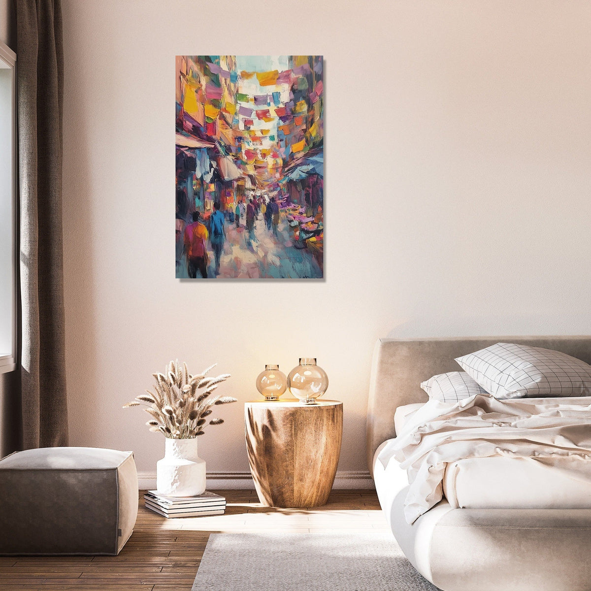 Vibrant Marketplace Canvas