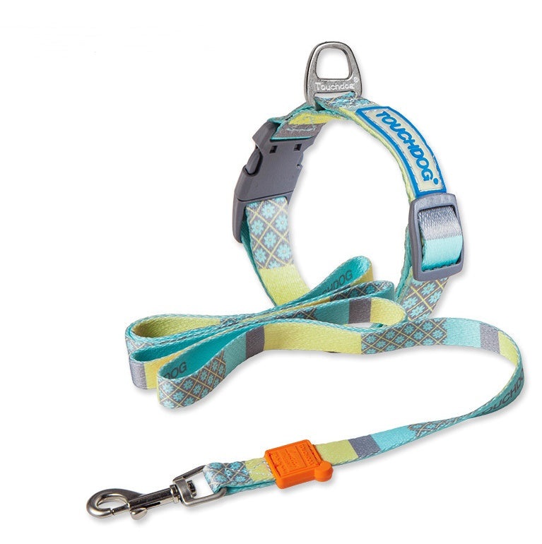 Touch dog it''s new heat transfer printing traction rope chest back collar dog rope walking dog artifact traction outdoor belt