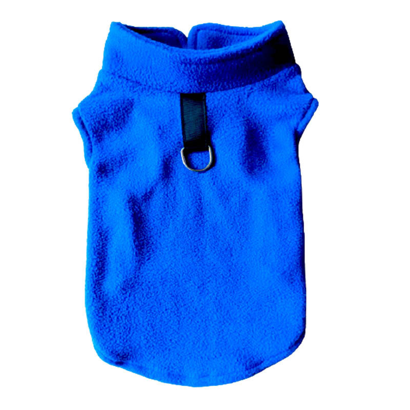Pet Dogs Standing Collar Thickened Solid Color Rocking Velvet Clothes