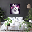 Floral Crown Cat Canvas