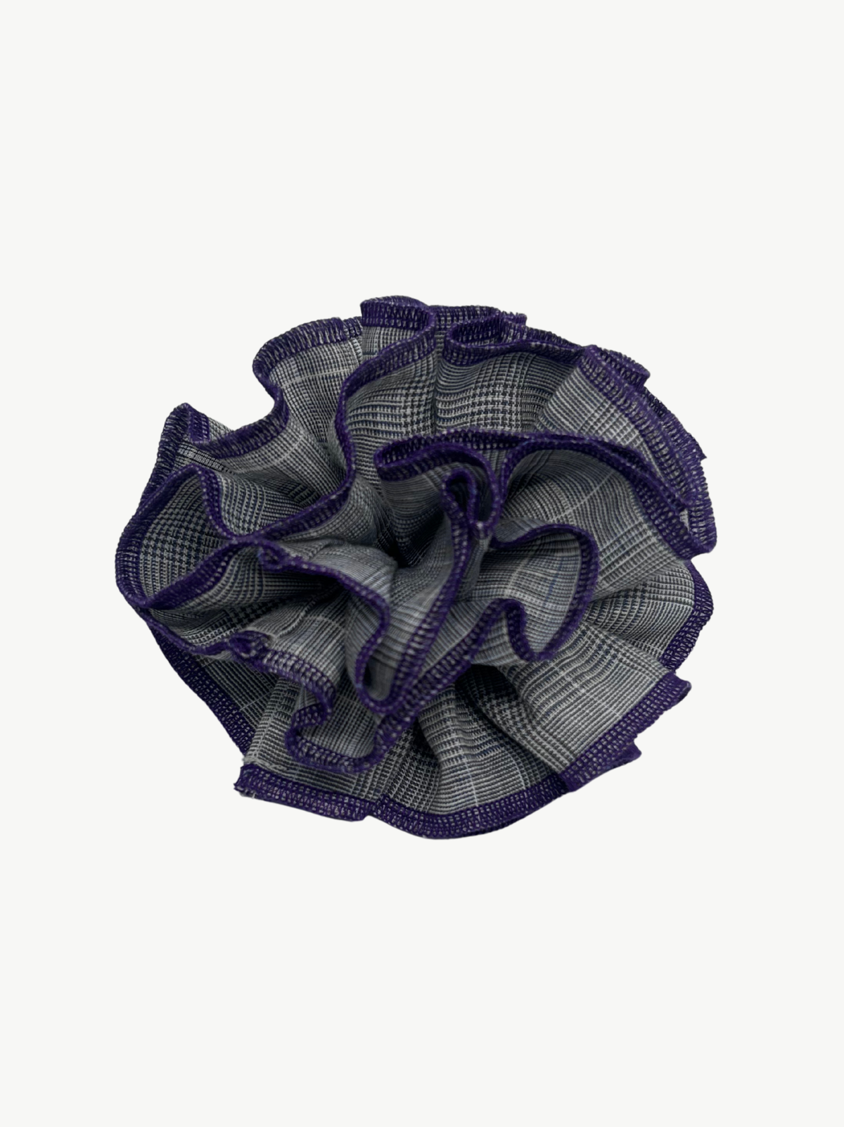Organic Linen grey check scrunchie - Azaria | No More Nobody