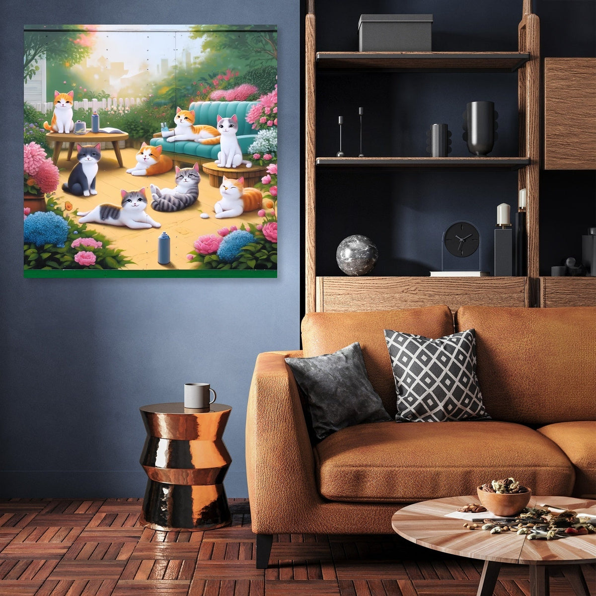 Playful Garden Cats Canvas