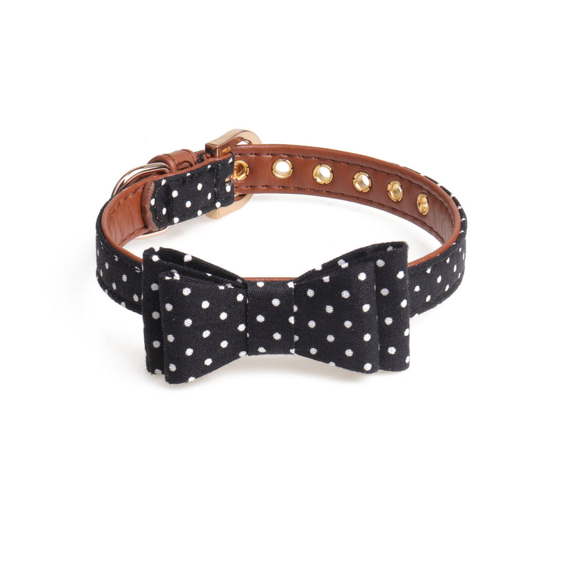 Collar con lazo de lunares para mascotas