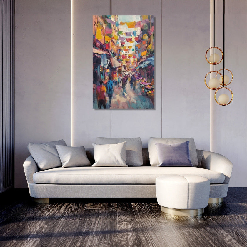 Vibrant Marketplace Canvas