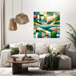 Serene Geometric Landscape Canvas