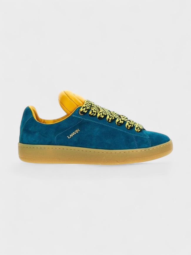 Lanvin x Future Hyper Curb Suede Sneakers Blue Wmns