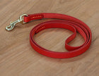 Correa de tracción para mascotas de cuero rojo, azul y verde