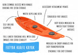 Kaafu Solo Kayak | Orange | Lightweight & Stable