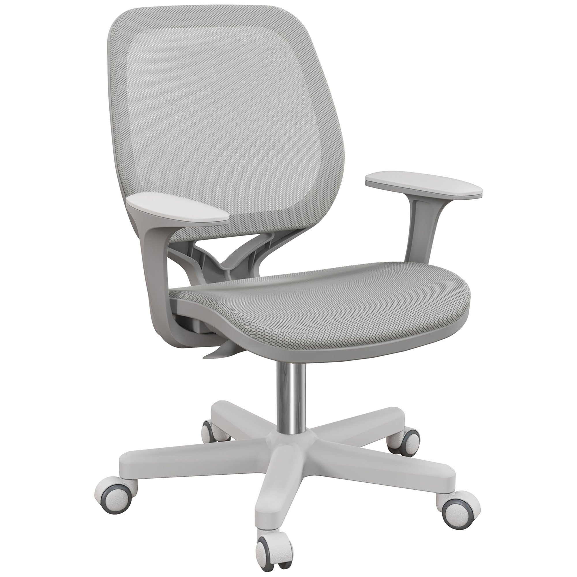 Vinsetto Office Chair, Breathable Mesh Swivel Desk Chair with Adjustable Height and  360° Swivel Security Wheels for Home Office, Study, Grey