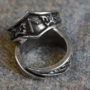 Laguz Letter L Rune Ring - Adjustable