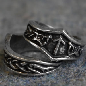 Tiwaz Letter T Rune Ring - Adjustable