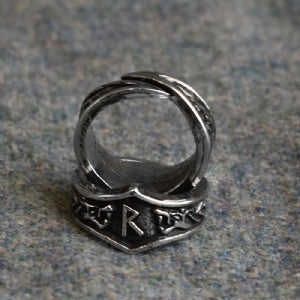 Raido Letter R Rune Ring - Adjustable