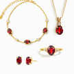 Komplettes Set – Granatschmuckset in 18k Gold Vermeil