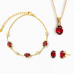 Wesentliches Granat-Schmuckset in 18 Karat Gold Vermeil