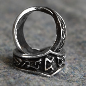 Anillo de runa con la letra P de Peorth - Ajustable