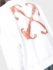 Bílá mikina Off-White Scratch Arrow Skate Crewneck