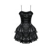 Dark in Love Harriet Punk Shiny PU Leather Layered Dress