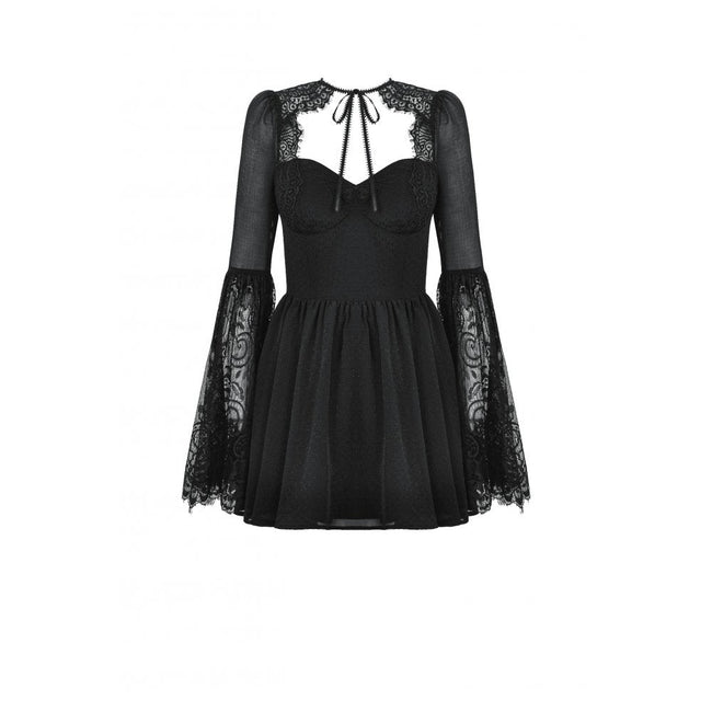 Dark in Love Greta Dark Mystique Gothic Lace-Up Mesh Dress