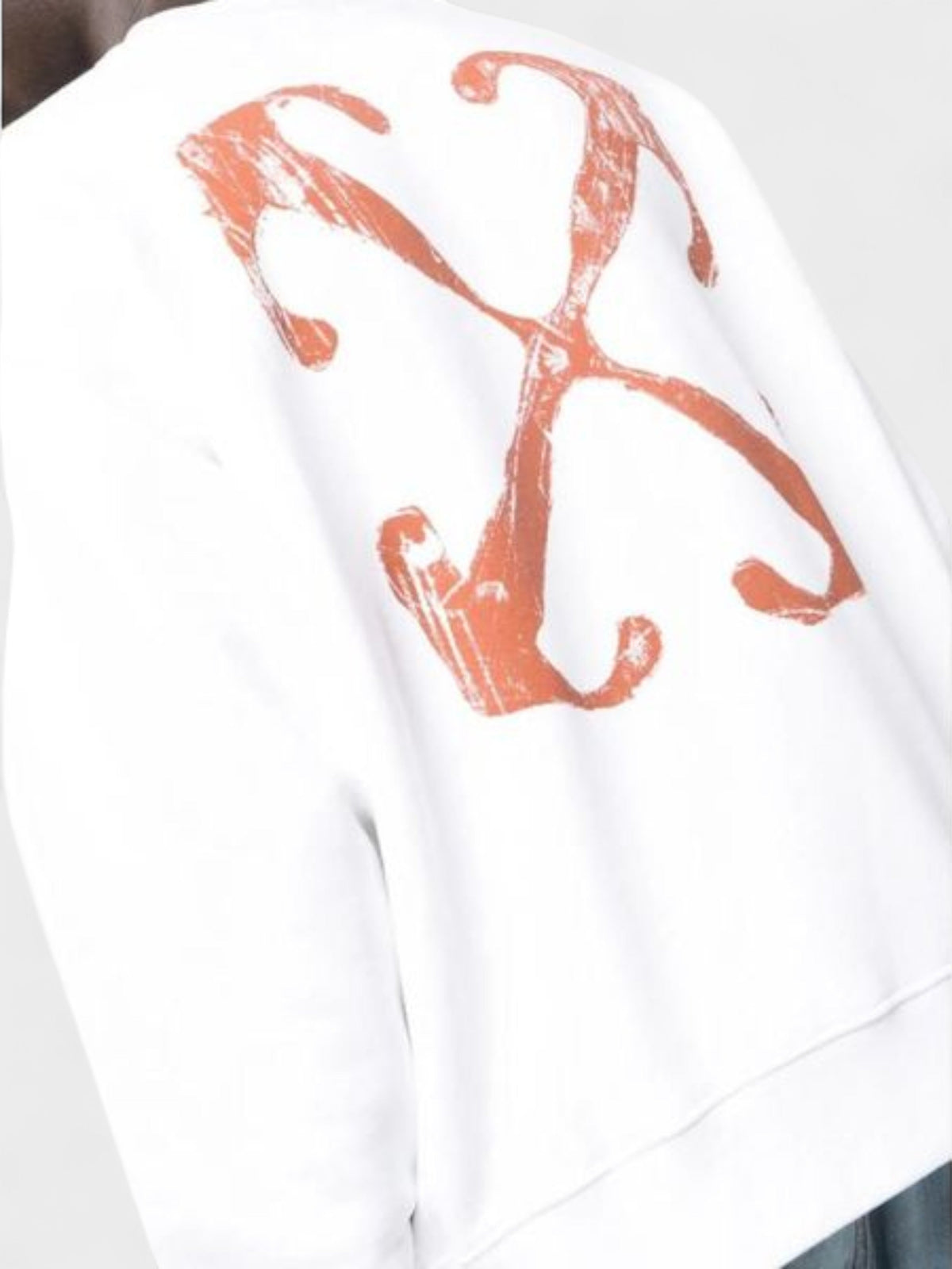 Sudadera Off-White Scratch Arrow Skate Cuello Redondo Blanca