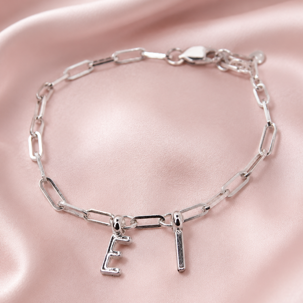 Alphabet Trace Chain Bracelet 2 Charms