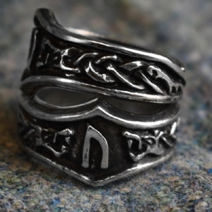 Uruz Letter U or V Rune Ring - Adjustable