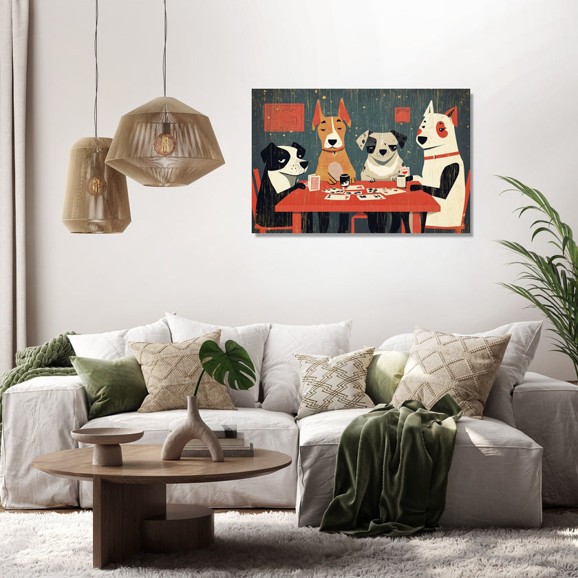 Canine Card Players Canvas