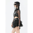 Dark in Love Bonded Tulle Layered Goth Mini Skirt in Black