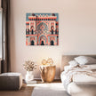 Coral & Blue Islamic Architecture Canvas