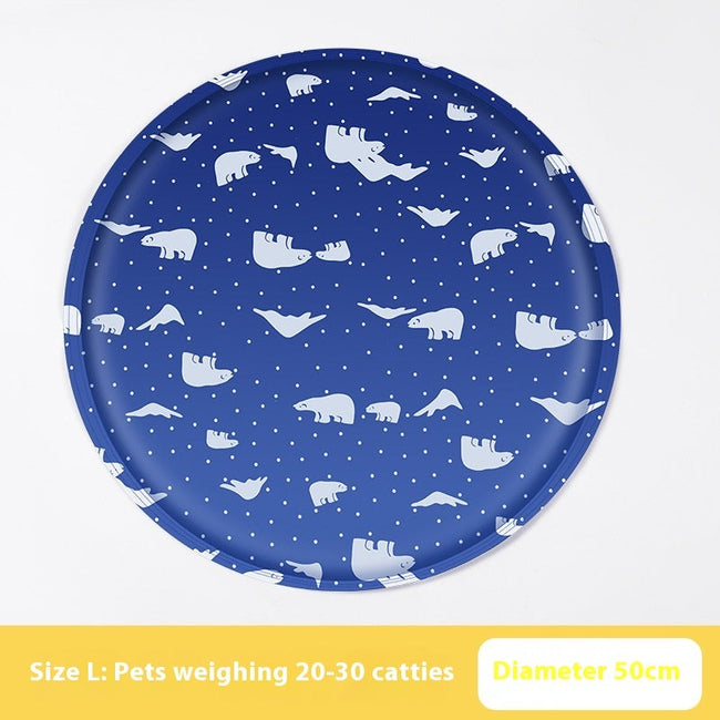 Pet Ice Pad Round Cartoon Cat Dog Gel