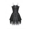 Dark in Love Mortalis Lace-Up Goth Dress in Black