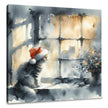 Christmas Solitude Feline Canvas