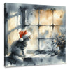 Christmas Solitude Feline Canvas