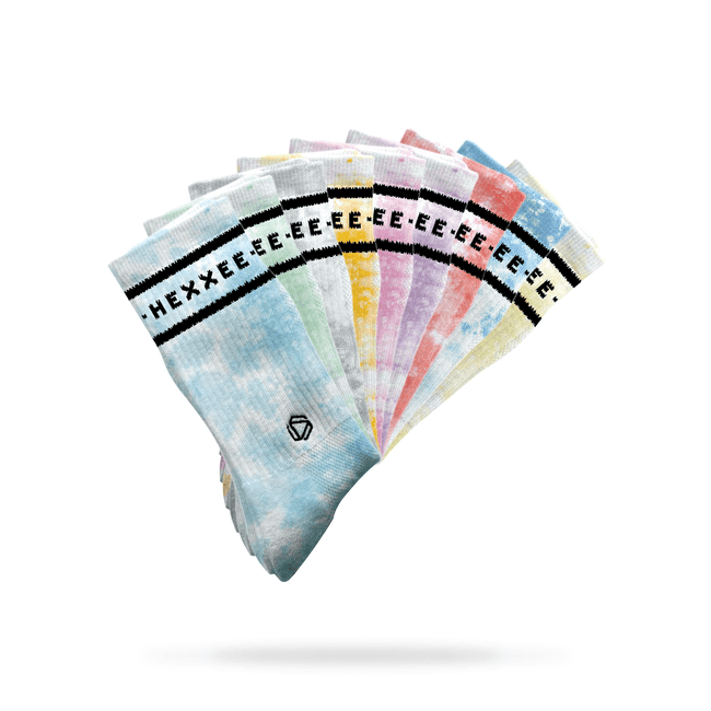 Tie-Dye-Padel-Socken mit zwei Linien