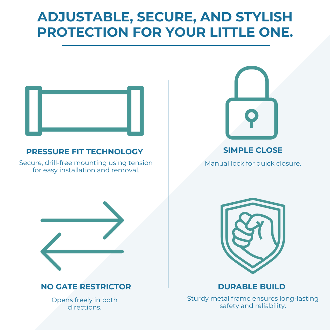 FYLO 2x Baby Safety Stair Gate  Pressure Fit 75-86cm (2 pack)