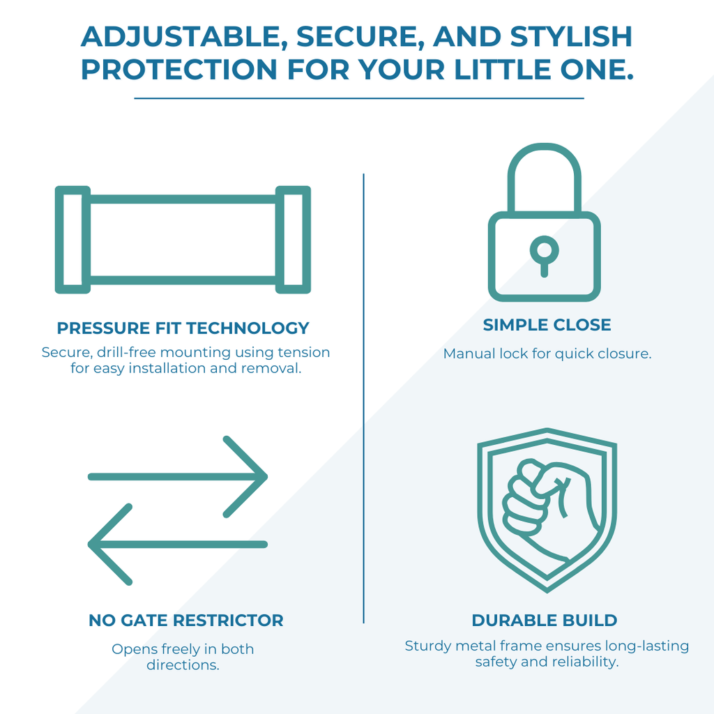 FYLO Baby Safety Stair Gate Pressure Fit 75-86cm