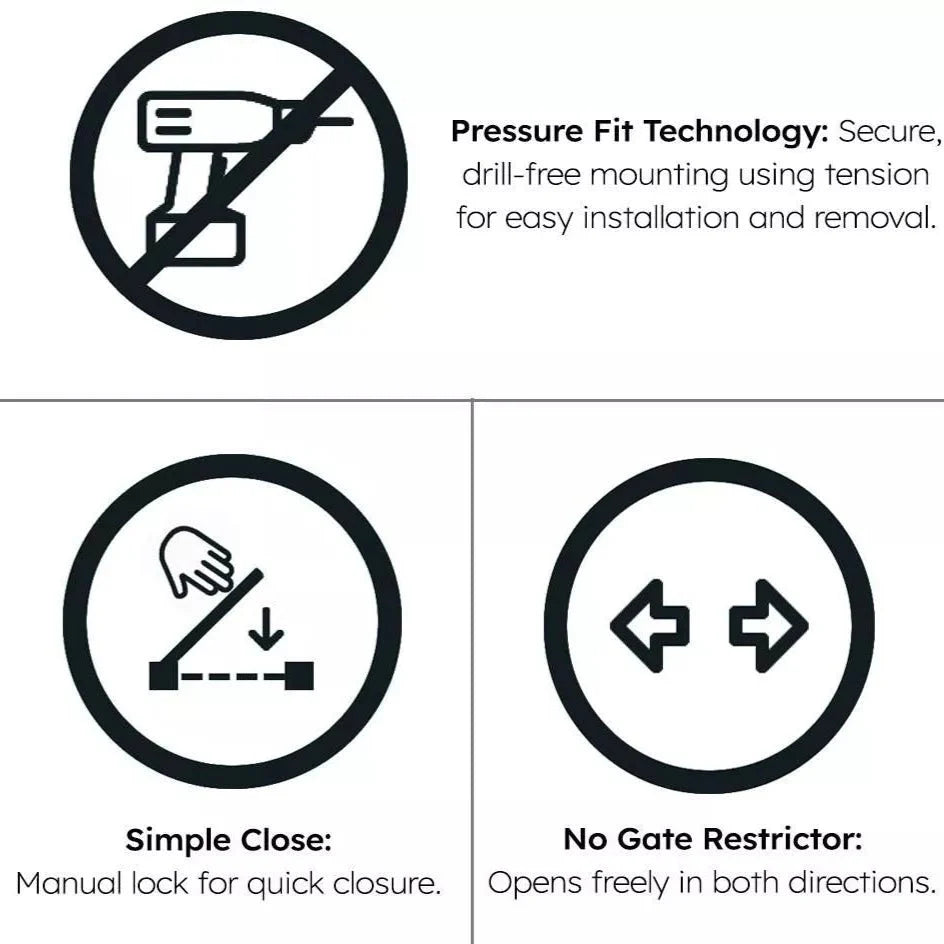 FYLO Baby Safety Stair Gate Pressure Fit 75-86cm