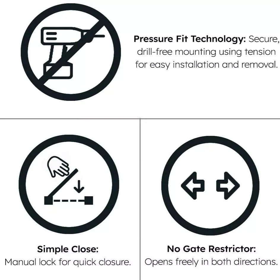 FYLO Baby Safety Stair Gate Pressure Fit 75-86cm