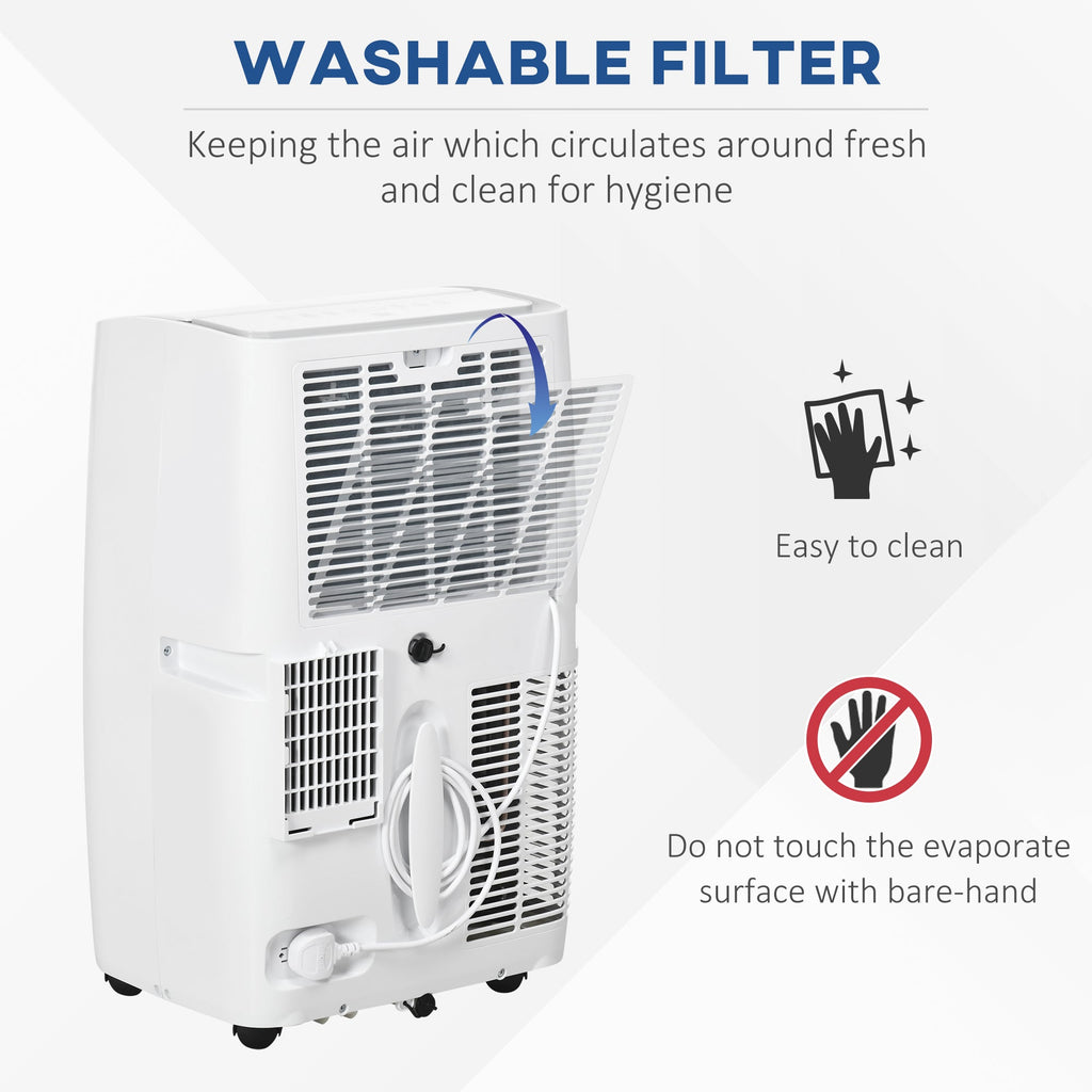 HOMCOM 12000 BTU Air Conditioning Unit, 3-in-1 Portable Air Conditioner, Dehumidifier, Cooling Fan with 3 Speeds, Remote Control, LED Display, 24H Timer, Window Venting Kit, Children Lock, 25m\'c2\'b2