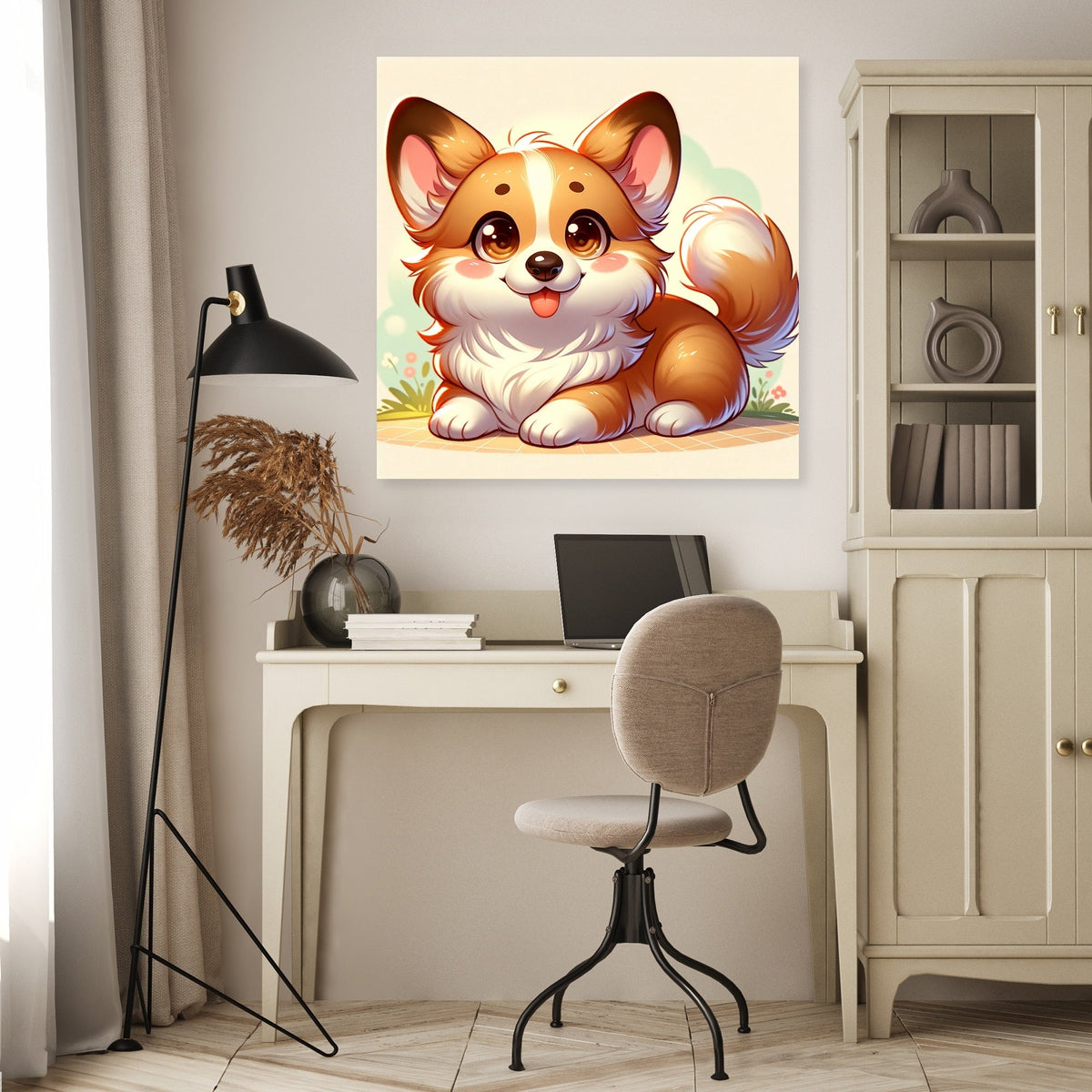 Playful Corgi Delight Canvas