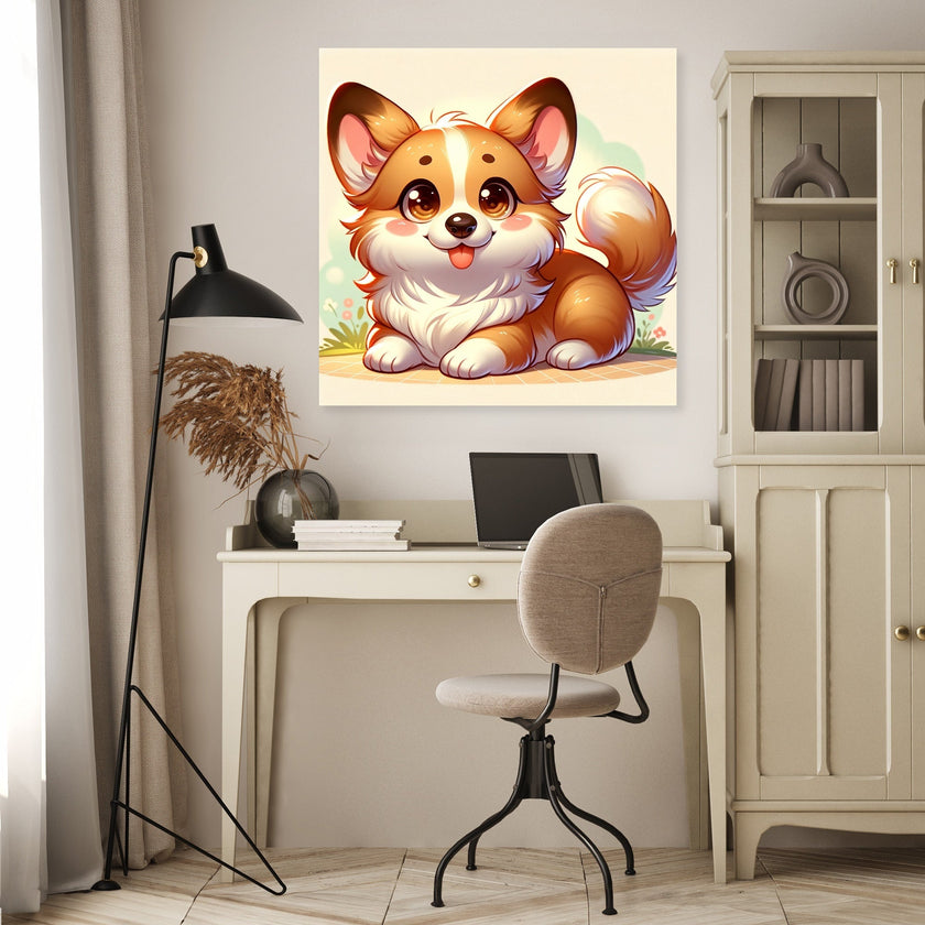 Playful Corgi Delight Canvas