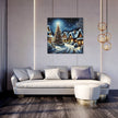 Winter's Melancholy Village Canvas