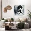 Dynamic Black Horse Canvas