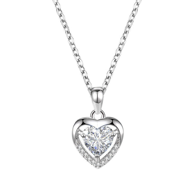 925 Herzförmige Strass-Halskette Luxus Personalisierte Halskette Für Frauen Schmuck Schmuck Valentinstagsgeschenk