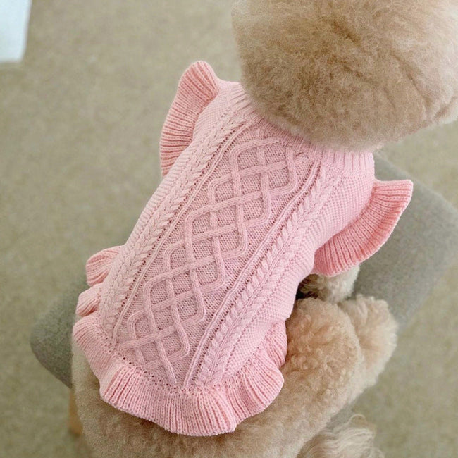 Gestrickter Hundewollrock Teddy Bichon Pomeranian